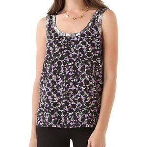 MARC BY MARC JACOBS Floral Silk Mesh Back Sleeveless Tank Top Blouse L
